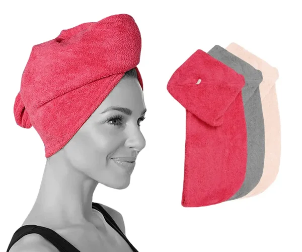 100 Cotton Hair Towel & Wrap: Towels Cap & Head Wrap